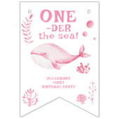 Pink Whale Oneder The Sea 1st Birthday Wimpelkette (Zweite Fahne)