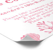 Pink Whale Time Kapsel 1. Geburtstag Poster (Ecke)