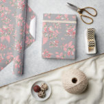 Pink Whimsical Blätter Grau Wedding Wrapping Paper Geschenkpapier<br><div class="desc">Weiße,  rosa Polka Punkt Blätter auf grauem Hintergrund ist das perfekte Hochzeitsgeschenk verpackt Ihre Braut wird Liebe</div>