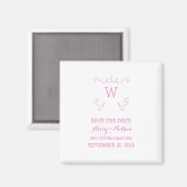 Pink Whimsical Blüh Save the Date Magnet (Vorderseite/Rückseite)