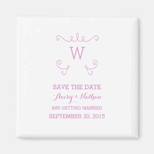 Pink Whimsical Blüh Save the Date Magnet (Vorne)