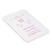 Pink Whimsical Blüh Save the Date Magnet (Rechte Seite)