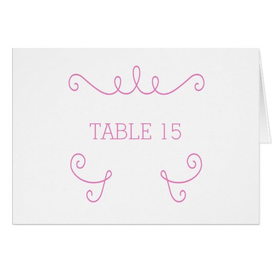 Pink Whimsical Blüh Tischnummer Card (Vorderseite (Horizontal))