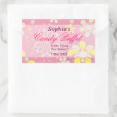 Pink Whimsical Blume Candy Buffet Aufkleber (Tasche)