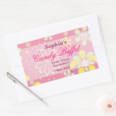 Pink Whimsical Blume Candy Buffet Aufkleber (Umschlag)