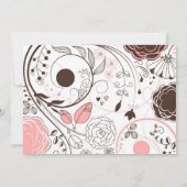 Pink Whimsical Blume Kinderdusche Einladungen (Rückseite)