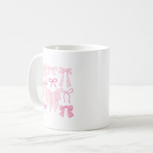 Pink Whimsical Bows Kaffeetasse (Vorderseite Links)