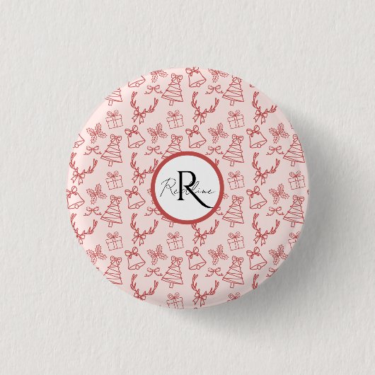 Pink Whimsical Button (Vorderseite)