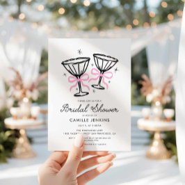 Pink Whimsical Champagne Bridal Dusche Einladung