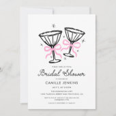 Pink Whimsical Champagne Bridal Dusche Einladung (Vorderseite)