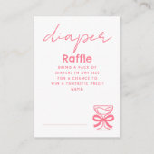 Pink Whimsical Champagne Diaper Raffle Tickets Begleitkarte (Vorderseite)