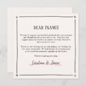 Pink Whimsical Champagner Toast, Danke Karte (Vorne/Hinten)