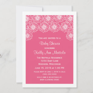 Pink Whimsical Daisies Baby Dusche einladen Einladung