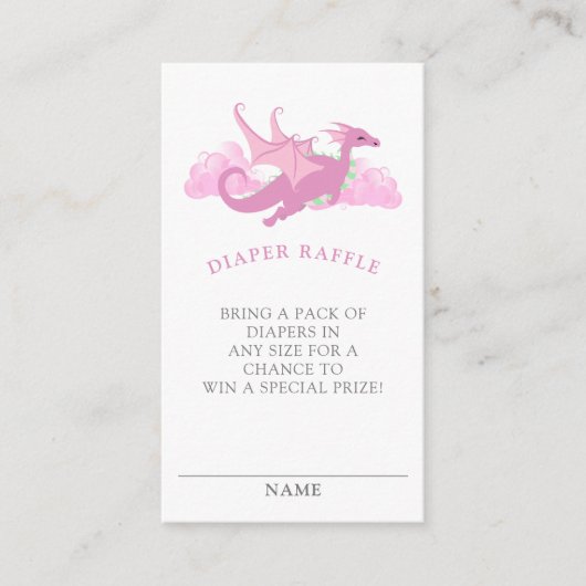 Pink Whimsical Dragon Babydusche Windelwanne Winde Begleitkarte (Vorderseite)