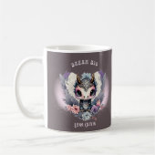Pink Whimsical "Dream Big" Kleiner Drache Kaffeetasse (Links)