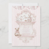 Pink Whimsical Elegant Baby Shower  Einladung (Vorderseite)