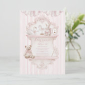 Pink Whimsical Elegant Baby Shower  Einladung (Stehend Vorderseite)