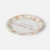 Pink Whimsical Fairy Birthday Pappteller (Schrägansicht)