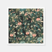 Pink Whimsical Floral Baby Dusche Party Serviette (Vorderseite)