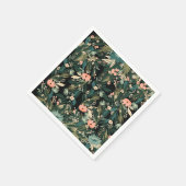 Pink Whimsical Floral Baby Dusche Party Serviette (Ecke)