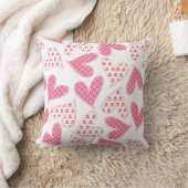 Pink Whimsical Floral Hearts Muster Kissen (Decke)