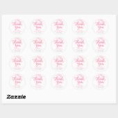 Pink Whimsical Garden Bridal Shower Thank You Runder Aufkleber (Blatt)