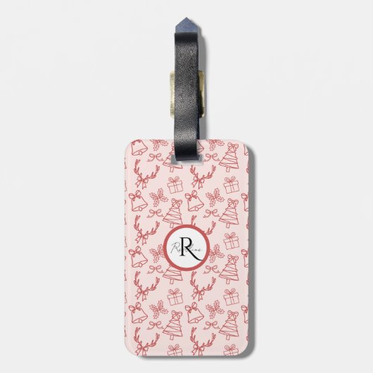 Pink whimsical gepäckanhänger (Rückseite vertikal)