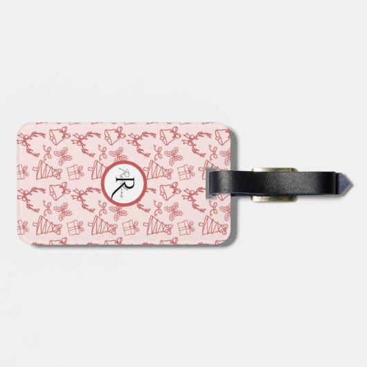 Pink whimsical gepäckanhänger (Rückseite horizontal)