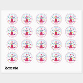 Pink Whimsical Gumball Party Sticker (Blatt)