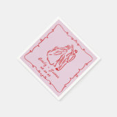 Pink Whimsical Hand Drawn Hochzeit Napkins Serviette (Ecke)