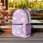 Pink Whimsical Happy Clouds Personalisiert Bedruckter Rucksack