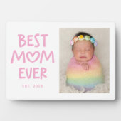 Pink Whimsical Heart Best Mom Ever Photo Fotoplatte (Vorderseite)