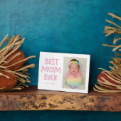 Pink Whimsical Heart Best Mom Ever Photo Fotoplatte (Seite)