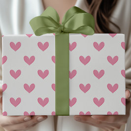 Pink Whimsical Hearts Geschenkpapier