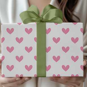 Pink Whimsical Hearts Geschenkpapier