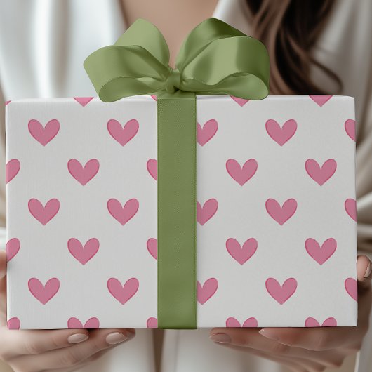 Pink Whimsical Hearts Geschenkpapier