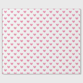 Pink Whimsical Hearts Geschenkpapier (Flach)