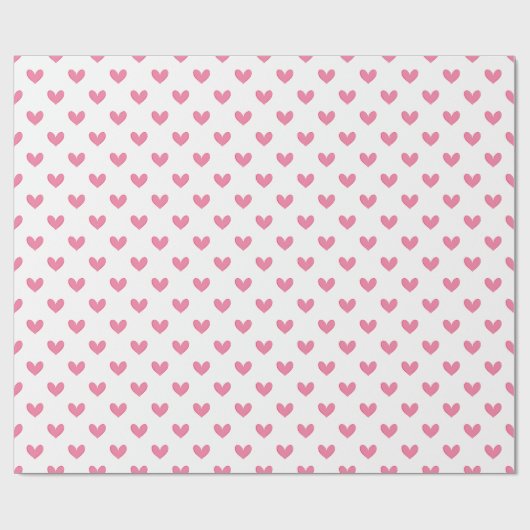 Pink Whimsical Hearts Geschenkpapier (Flach)