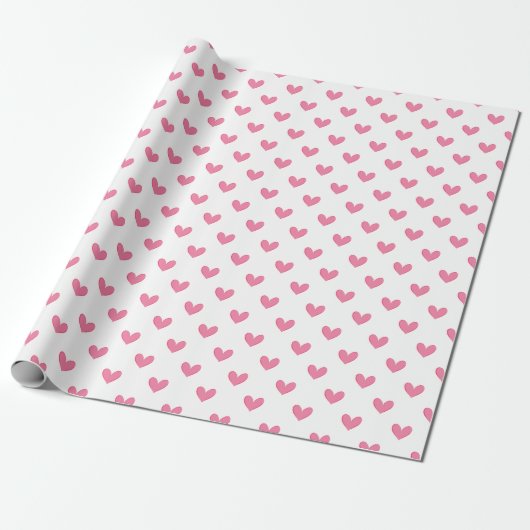 Pink Whimsical Hearts Geschenkpapier (Ungerollt)