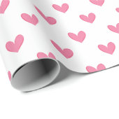 Pink Whimsical Hearts Geschenkpapier (Rolleneckpunkt)