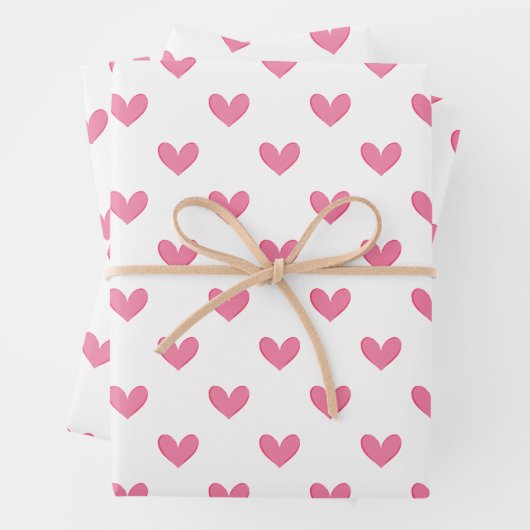 Pink Whimsical Hearts Geschenkpapier Set (Beispiel)
