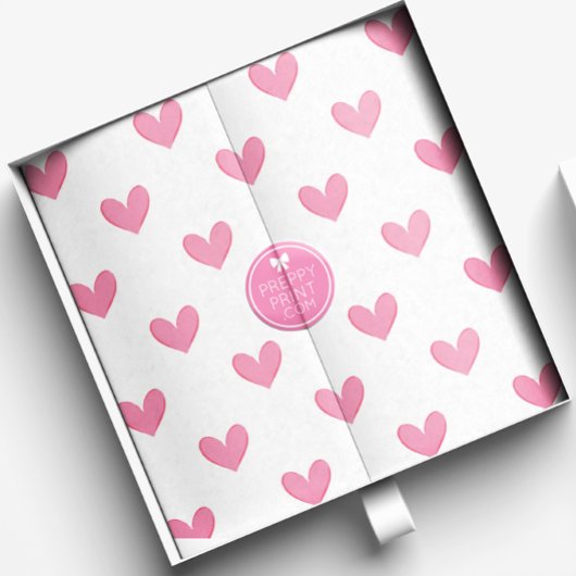 Pink Whimsical Hearts Seidenpapier