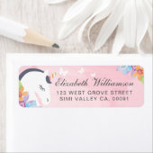 Pink Whimsical Magical Unicorn Butterfly & Florals (Insitu)