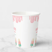 Pink Whimsical Melt Ice Creme Pop Babydusche Pappbecher (Links)
