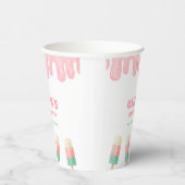 Pink Whimsical Melt Ice Creme Pop Babydusche Pappbecher (Rechts)