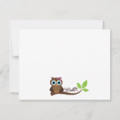 Pink Whimsical Owl Baby Dusche einladen Einladung (Rückseite)