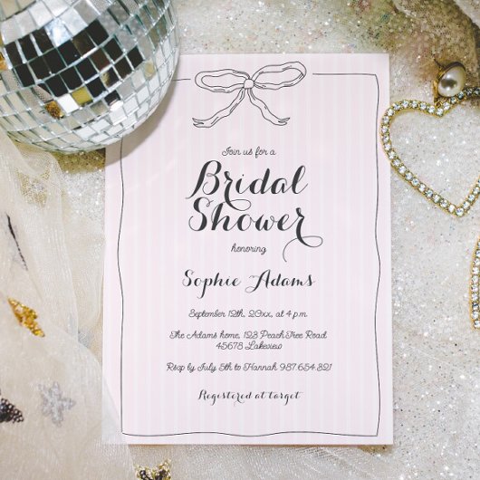 Pink Whimsical Quirky Hand Draw Brautparty Einladung