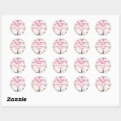 Pink Whimsical Quirky Hand Drawn Wedger Sticker (Blatt)