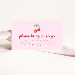 Pink Whimsical Retro Cherries Antrag auf Erstatt Begleitkarte