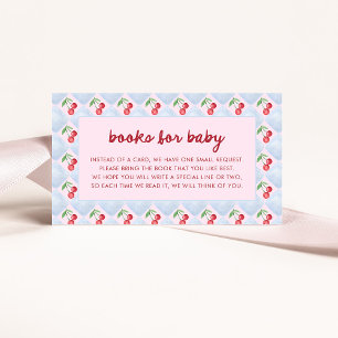 Pink Whimsical Retro Cherries   Bücher für Baby Begleitkarte